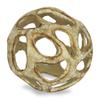 Cheungs Small-Cast Iron orb with Abstract permeating Pattern in a Gold Finish Table Dcor, 4" L x 4" W x 4" H view 2