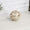 Cheungs Small-Cast Iron orb with Abstract permeating Pattern in a Gold Finish Table Dcor, 4" L x 4" W x 4" H view 4