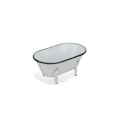 Lavande Metal Fleur-de-Lis Tub Decor - Small - White
