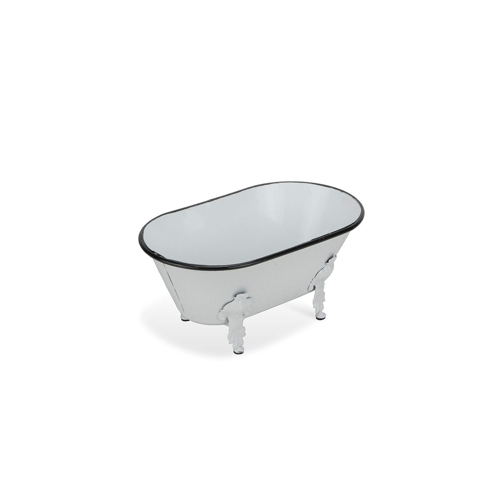 Lavande Metal Fleur-de-Lis Tub Decor - Small - White