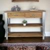 Cheungs Wooden Console Galvanized Legs Accent Table, Gray view 2