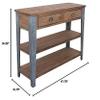 Cheungs Wooden Console Galvanized Legs Accent Table, Gray view 3