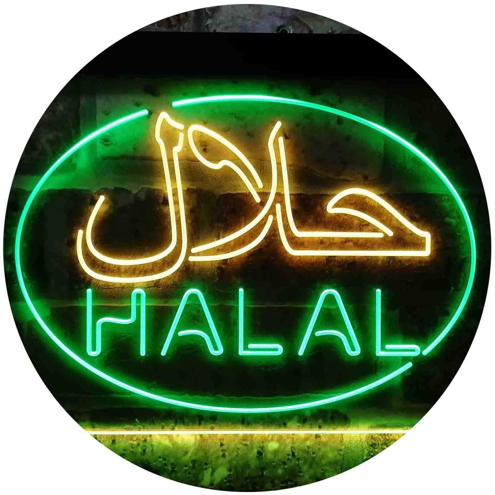 ADVPRO Halal Food Arabic Restaurant Dual Color LED Neon Sign Green & Yellow 16 x 12 Inches st6s43-i3746-gy