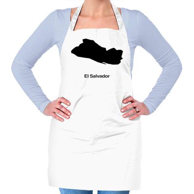 Dressdown El Salvador Silhouette - Unisex Adult Kitchen/BBQ Apron - White - One Size