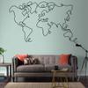 Metal Wall Art, Line Wall Decor, World Map Wall Art 2 Pieces, Metal Wall Decor, Interior Decoration (59" W x 35" H / 150x90 cm) view 1