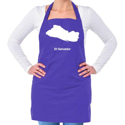 Dressdown El Salvador Silhouette - Unisex Adult Kitchen/BBQ Apron - Purple - One Size