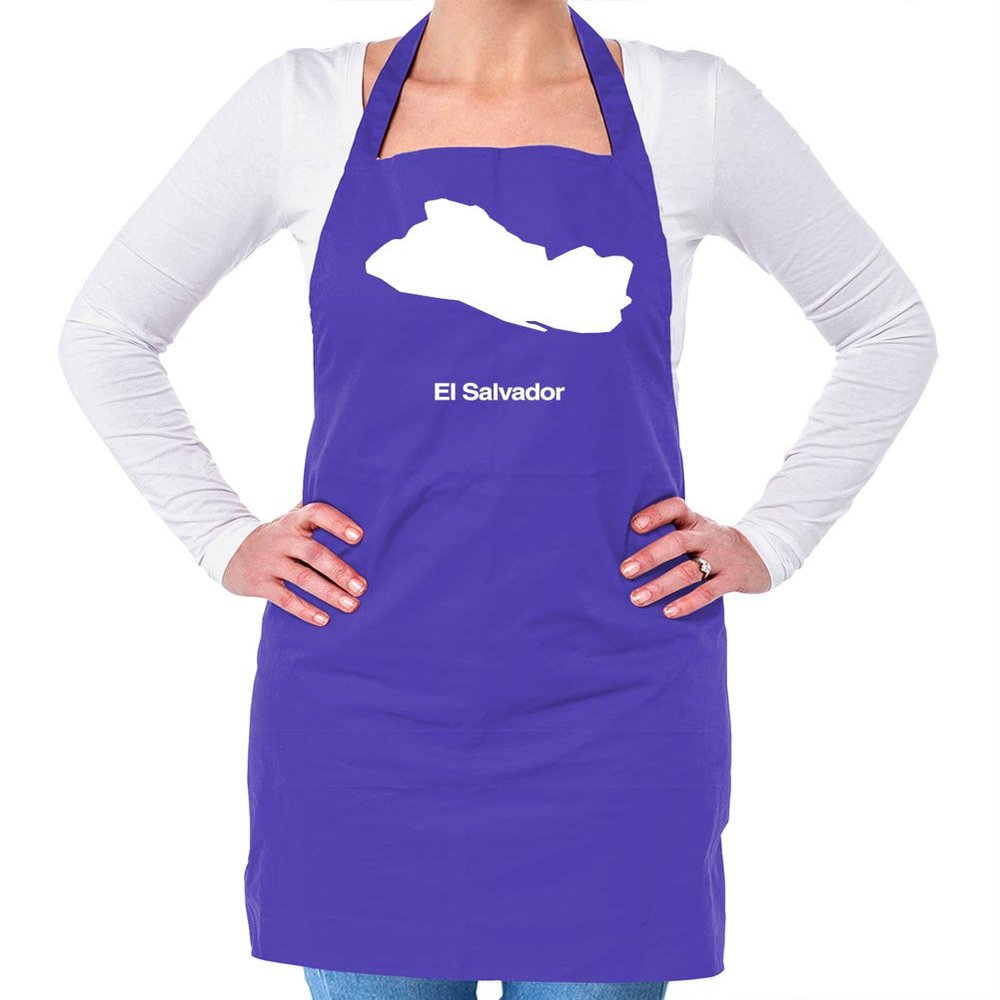 Dressdown El Salvador Silhouette - Unisex Adult Kitchen/BBQ Apron - Purple - One Size