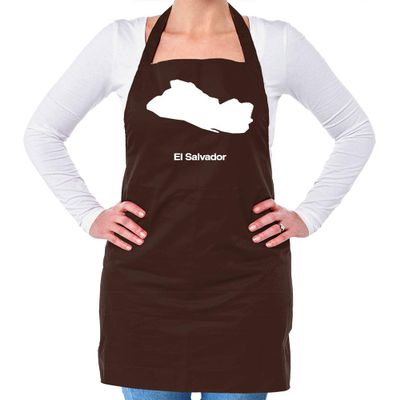 Dressdown El Salvador Silhouette - Unisex Adult Kitchen/BBQ Apron - Brown - One Size