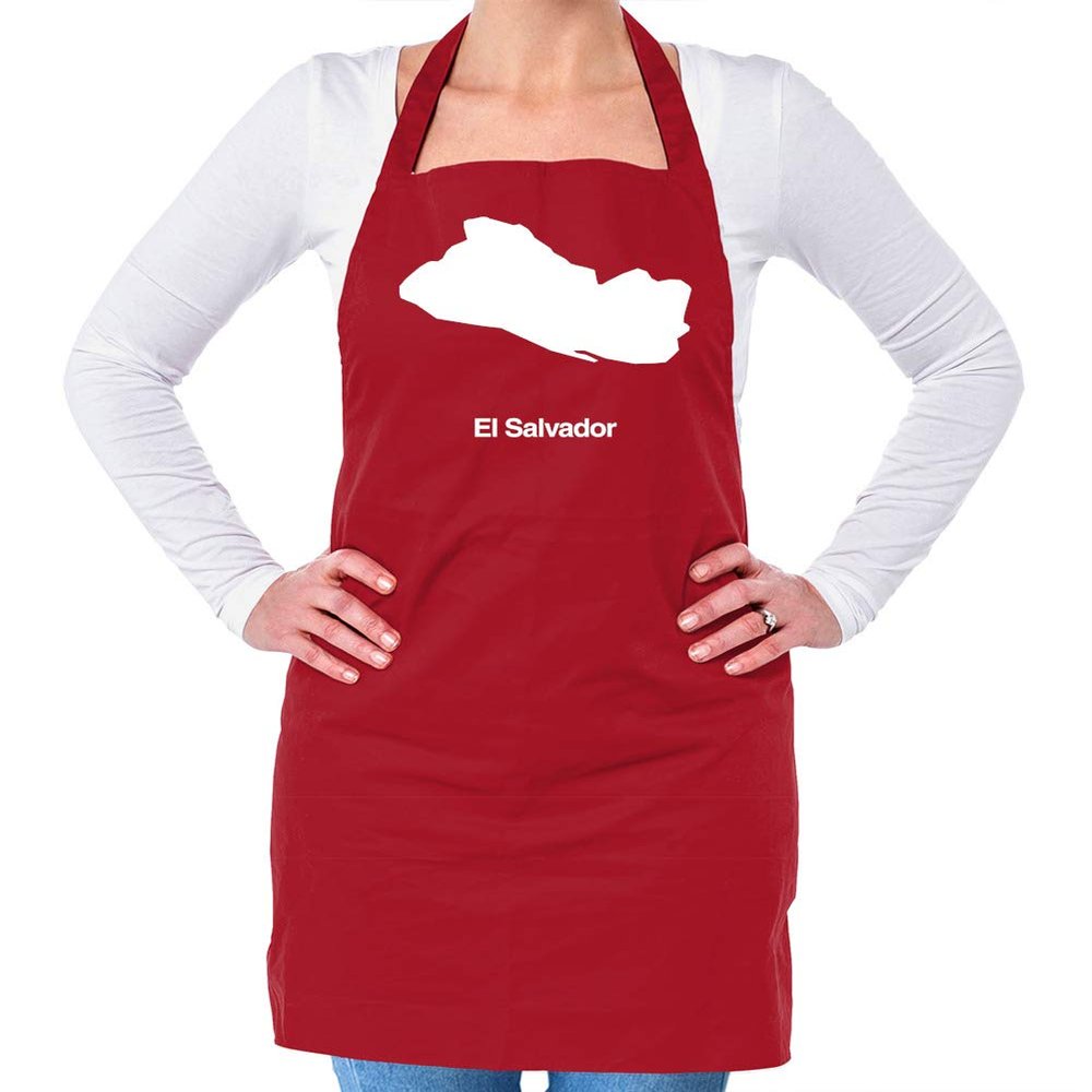 Dressdown El Salvador Silhouette - Unisex Adult Kitchen/BBQ Apron - Red - One Size
