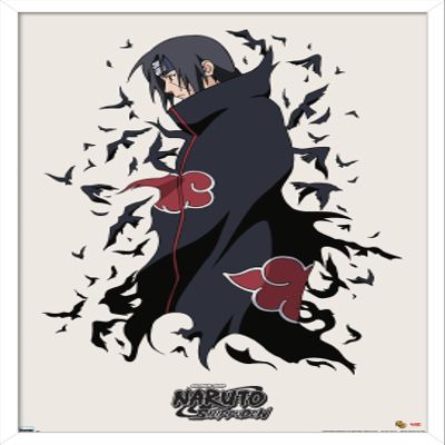 Trends International Naruto Shippuden - Itachi Wall Poster, 14.725" x 22.375", White Framed Version