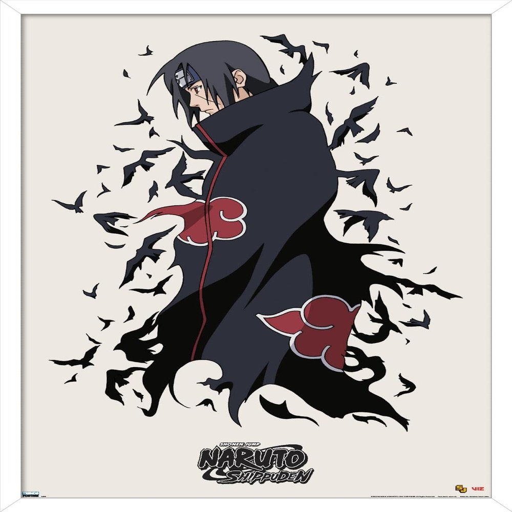 Trends International Naruto Shippuden - Itachi Wall Poster, 14.725" x 22.375", White Framed Version