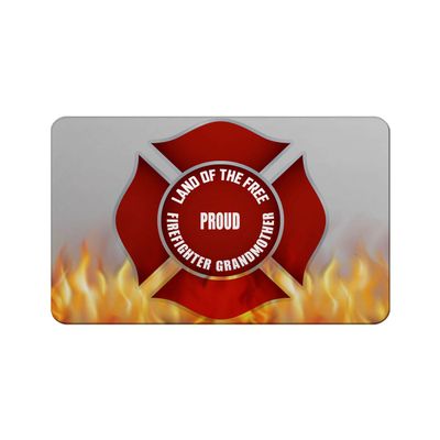 Makoroni - LAND OF THE FREE PROUD FIREFIGHTER GRANDMOTHER Firefighter Fireman Des#1 Refrigerator Wall Magnet 2x3 inc