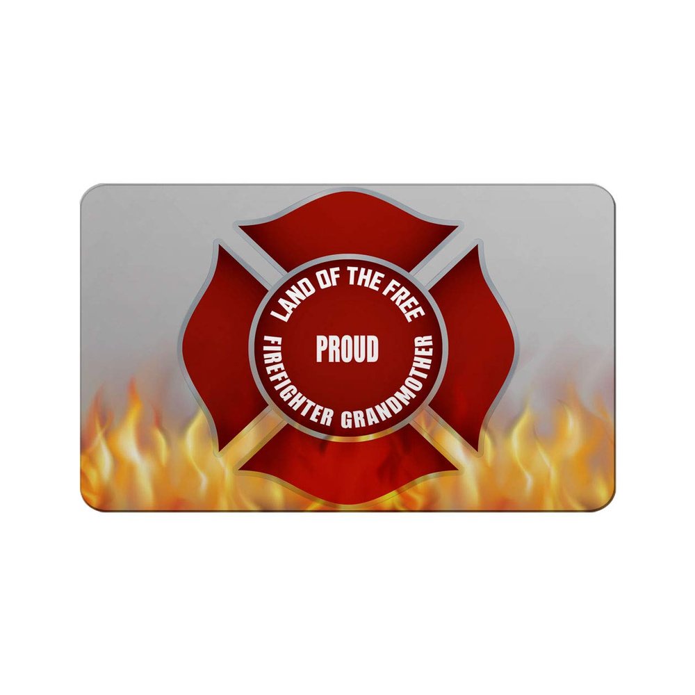 Makoroni - LAND OF THE FREE PROUD FIREFIGHTER GRANDMOTHER Firefighter Fireman Des#1 Refrigerator Wall Magnet 2x3 inc