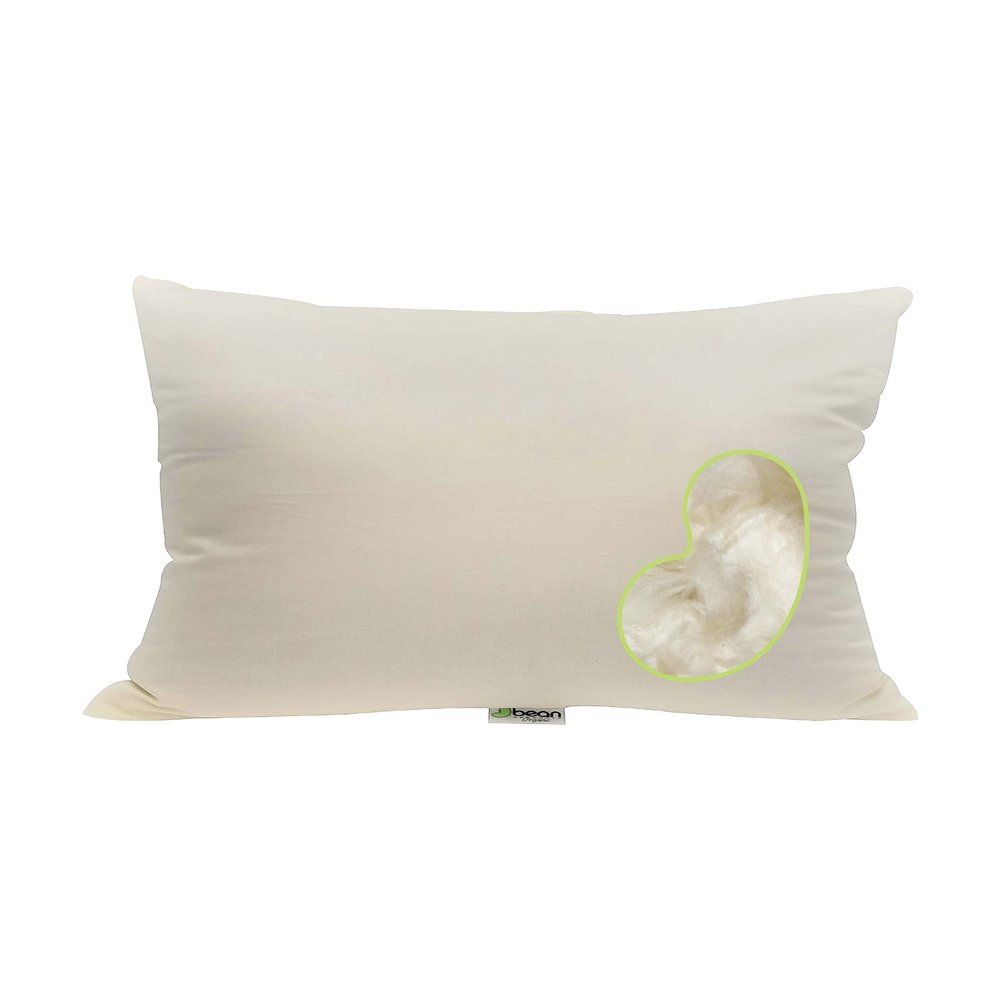 Bean Products Euro Size Premium Kapok Pillow - Breathable, Eco-Friendly and Durable Organic Cotton Fabric Neck Pillow - Soft and Supportive for Neck Support and Comfort - Made in The USA, 12" x 16"