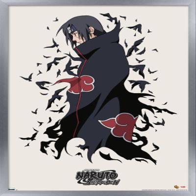Trends International Naruto Shippuden - Itachi Wall Poster, 14.725" x 22.375", Silver Framed Version