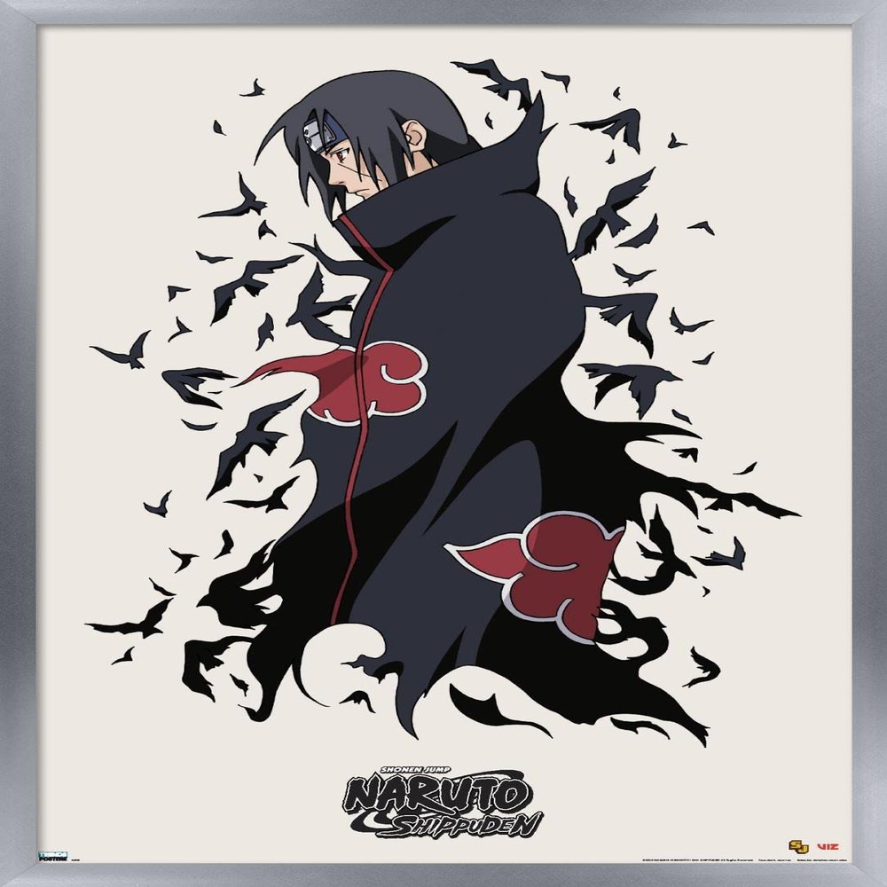 Trends International Naruto Shippuden - Itachi Wall Poster, 14.725" x 22.375", Silver Framed Version