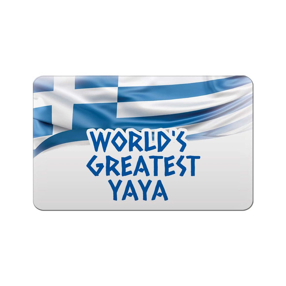 Makoroni - WORLD'S GREATEST YAYA Greek Flag Des#1 Refrigerator Wall Magnet 2x3 inc