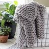 1 Piece Casual Acrylic Chunky Knit Blanket Classic Solid Color Braid Like Visual Textured Light Grey Throw Blanket Expertly Crafted Yarn Durable Warm Decorative All Season Cozy Comfy 50x40 Blanket view 1