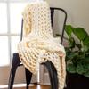 1 Piece Casual Acrylic Chunky Knit Blanket Classic Solid Color Braid Like Visual Textured Off White Throw Blanket Expertly Crafted Yarn Durable Warm Decorative All Season Cozy Comfy 50x40 Blanket view 1