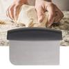 Fdit Stainless Steel Dough Scraper, 6.6x4.7 Inch, for Bread and Pizza, Black Handle view 2