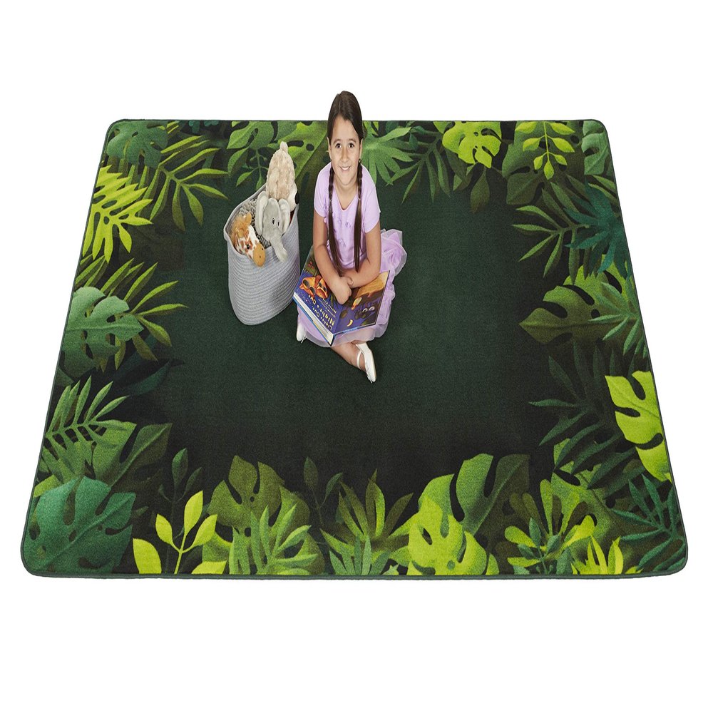 Carpets for Kids 61513 Tropical Paradise Decorative Reading Room Rug 3ft x 5ft Rectangle Green