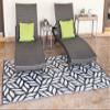 Stylish Camping 255081 5-feet by 8-feet Reversible Mat, Plastic Straw Rug, Large Floor Mat for Outdoors, RV, Patio, Backyard, Picnic, Beach, Camping - Leaf Mat (Black/Beige) view 1