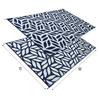 Stylish Camping 255081 5-feet by 8-feet Reversible Mat, Plastic Straw Rug, Large Floor Mat for Outdoors, RV, Patio, Backyard, Picnic, Beach, Camping - Leaf Mat (Black/Beige) view 2