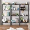 samanoya Ladder Bookshelf 4 Levels,Wide Industrial Ladder with Sturdy Metal Frame,Open Display Shelf Storage Flower Shelf,Home Kitchen Office Organizer Rack view 2
