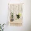 BLUETTEK Macrame Wall Hanging Shelf, Boho Decorative Floating Plants Swing Hanging Shelf Wooden Storage Hanger, Handmade Cotton Rope Woven Home Wall Decor view 1