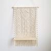 BLUETTEK Macrame Wall Hanging Shelf, Boho Decorative Floating Plants Swing Hanging Shelf Wooden Storage Hanger, Handmade Cotton Rope Woven Home Wall Decor view 4
