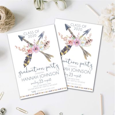 Graduation Party Invitation | Dream Catcher | Graduation Invites | Dreamcatcher | Hippie | College | High School | Class of 2020