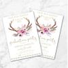 Tribal Antlers Graduation Party Invitation | Graduation Invites | Boho Chic | College Graduation | High School Graduation | Class of 2020 view 3