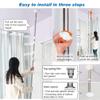 BAOYOUNI Adjustable Corner Coat Rack Stand Entryway Hall Tree Hat Jacket Hanger Hooks Floor to Ceiling Holder Organizer for Clothes, Purse, Scarves, Handbags, Umbrella, Plants - Ivory view 3