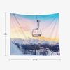 Shorping Boho Tapestry, Tapestry 60X60Inches Christmas Tapestry Winter Wall Tapestry Mountain Tapestry for Home Room Dorm Tapestry Mountains Panorama with Ski Slopes and Lifts Near Vogel Center view 2