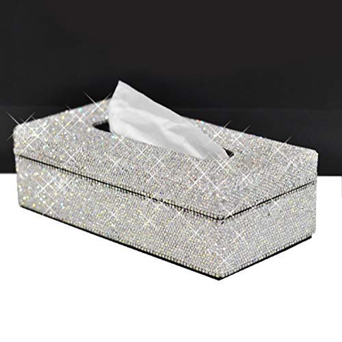 Bestbling Luxury Crystal Rhinestone Handmade Bling Decorative Tissue Holder Box Case (Silver)