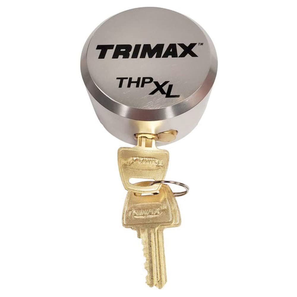 Trimax, (THPXLALSV, Silver, Solid Aluminum Hockey Puck Internal Shackle Lock, Universal Fit