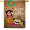 Ornament Collection Cinco de Mayo Day House Flag Summer Party Cactus Pinata Sombrero Mexican Fiesta Outdoor Decoration Banner Small Garden Yard Gift Double-Sided, Thick Fabric, Made in USA view 1