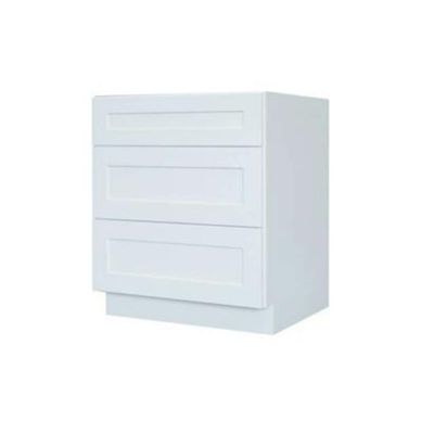 Thaweesuk Shop White 24 inch Kitchen Bathroom Vanity Shaker Cabinet Door Base Wall New Birch Solid Wood Hardwood Plywood 24" Wide x 34 1/2" High x 24" Deep of Set