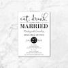 Rehearsal Dinner Invitations | Rehearsal Invites | Eat, Drink and Soon to Be Married | Wedding Rehearsal Dinner | Black and White Invites view 2