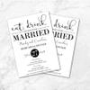 Rehearsal Dinner Invitations | Rehearsal Invites | Eat, Drink and Soon to Be Married | Wedding Rehearsal Dinner | Black and White Invites view 3