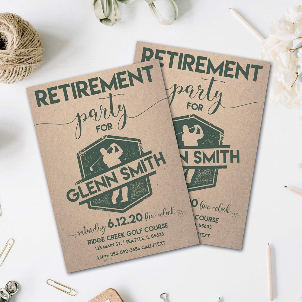 Golf Retirement Invitation | Retirement Invites | Golf Outing | Golfing Invitation | Top Golf Party | Par-Tee | Golf Par-Tee Invites