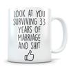 33rd anniversary mug for men, 33rd anniversary mug for him, 33 anniversary, 33 year anniversary, 33rd wedding anniversary view 1