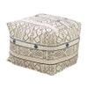 Misc Floor Pouf with Light Mudcloth Design White Abstract Bohemian Eclectic Cotton view 1
