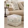 Misc Floor Pouf with Light Mudcloth Design White Abstract Bohemian Eclectic Cotton view 4