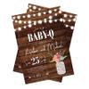 Baby-Q Shower Invitations | Baby-Q Invitations | Baby Q | String Lights | Couples Baby Shower | Baby BBQ | BabyQ Invitation | Mason Jar view 2