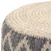 Misc Round Pouf in Grey/Natural Woven Braided Jute Grey Geometric Bohemian Eclectic Pattern Upholstered Handmade view 3