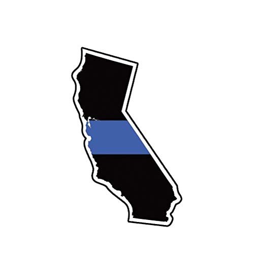 MAGNET California State Shaped The Thin Blue Line E Police Ca Magnetic Vinyl Car Fridge Sticks to any Metal Surface 5"