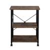 Kcelarec Industrial 3-Tier Rolling Serving Cart with Storage, Microwave Cart for Kitchen, Brown view 3