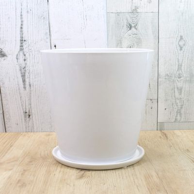 29093 Flower Base Candle Holder, 6 Size, Round, H 11.0 x Diameter 7.3 inches (28 x 18.5 cm), White (with Saucer)