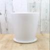 29093 Flower Base Candle Holder, 6 Size, Round, H 11.0 x Diameter 7.3 inches (28 x 18.5 cm), White (with Saucer) view 1